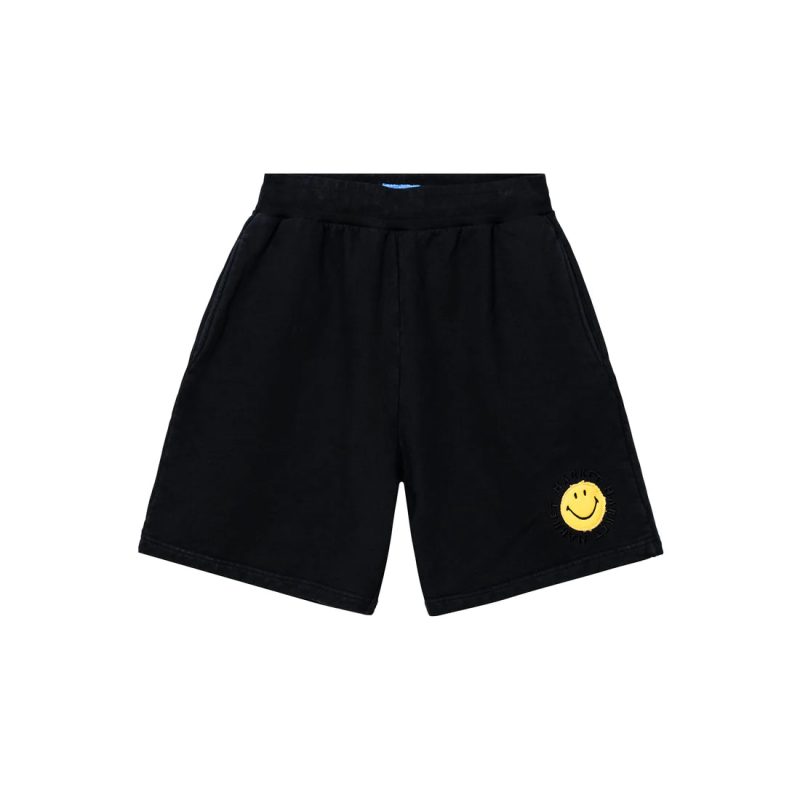 395000646 SMILEYVINTAGESWEATSHORTS WASHEDBLACK 01