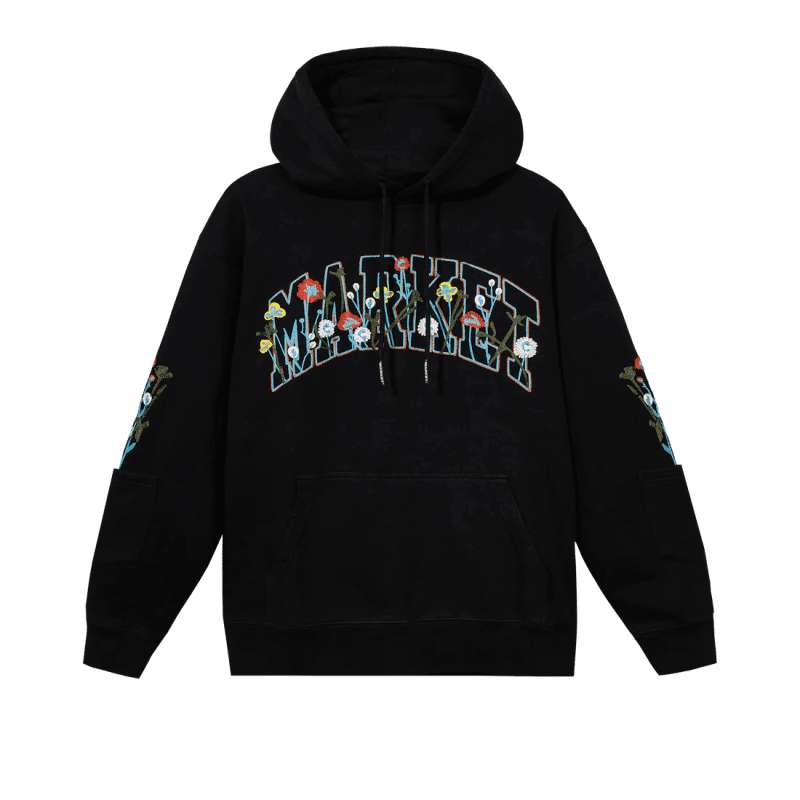 397000514 BOUQUETPULLOVERHOODIE BLACK 01