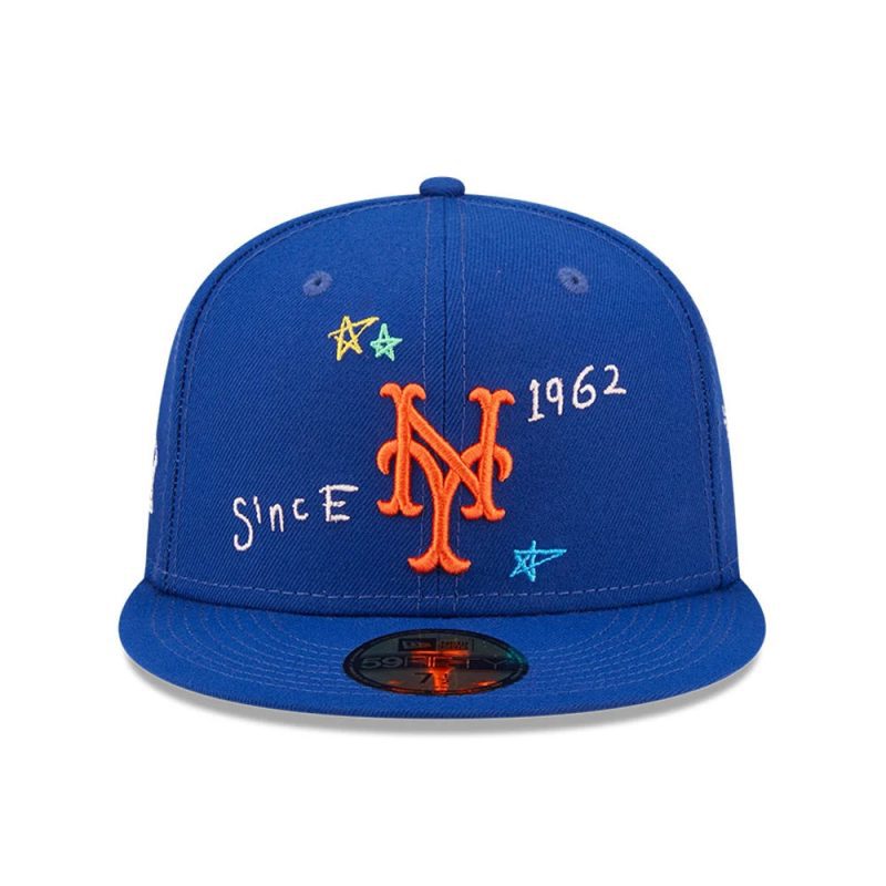 new york mets mlb scribble blue 59fifty cap 60243717 right 1